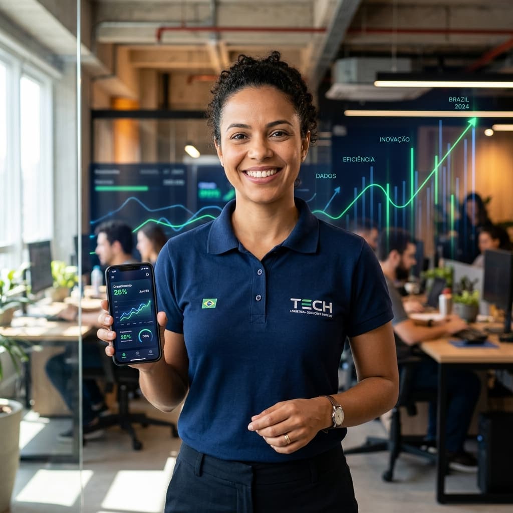 Colaborador Dinza usando o sistema via smartphone